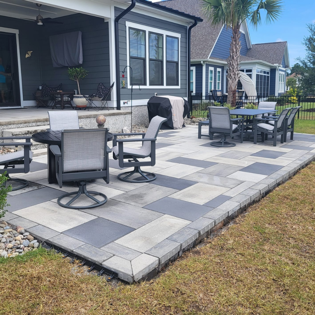 paver patio installation by Elite Coastal Landscaping