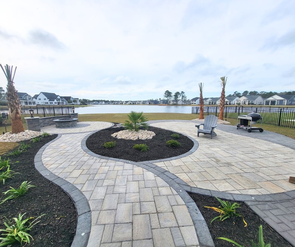 paver patio overlooking intercostal waterway in Myrtle Beach