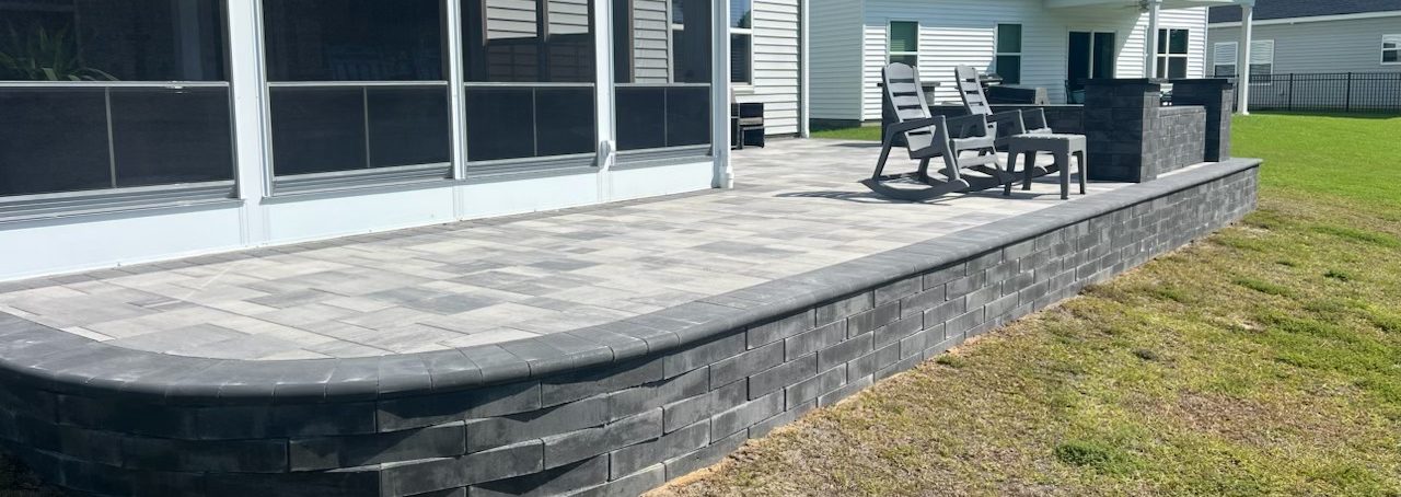 raised paver patio installed