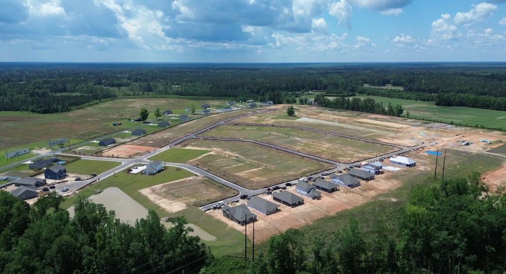 drone shot of dove crossing community in Conway South Carolina