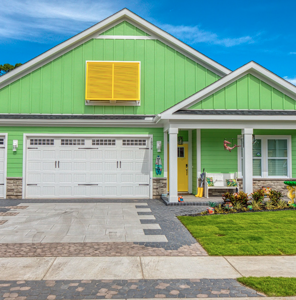 paver and concrete driveway together
